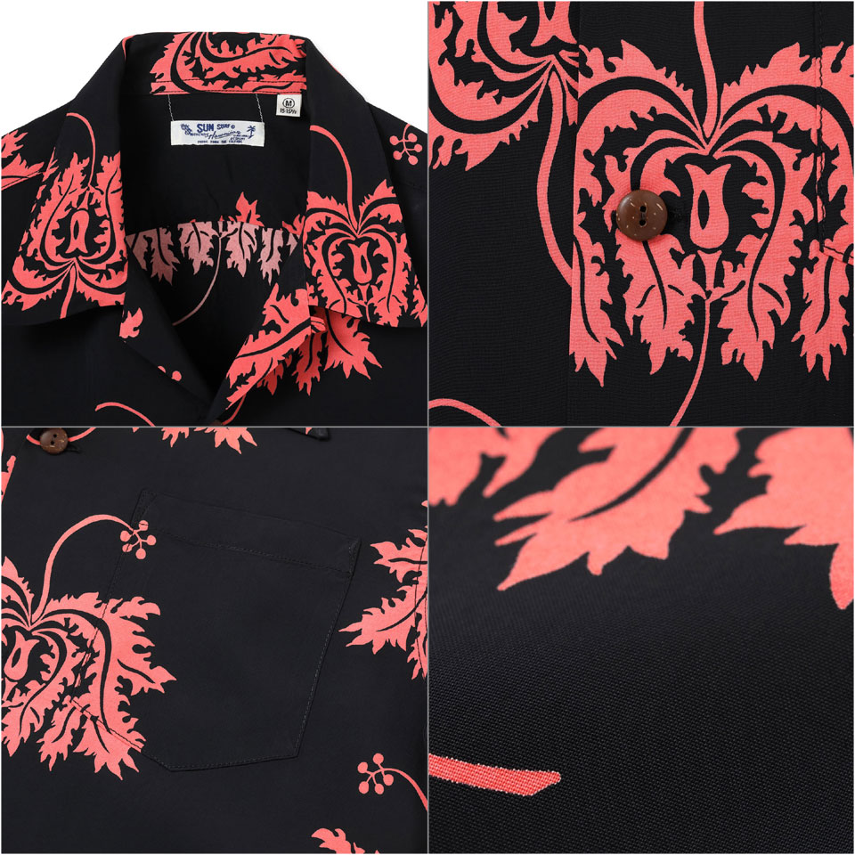 SUN SURF アロハシャツ 半袖 黒・赤・クリーム SUN SURF（サンサーフ） 】 半袖アロハシャツ S/S HAWAIIAN