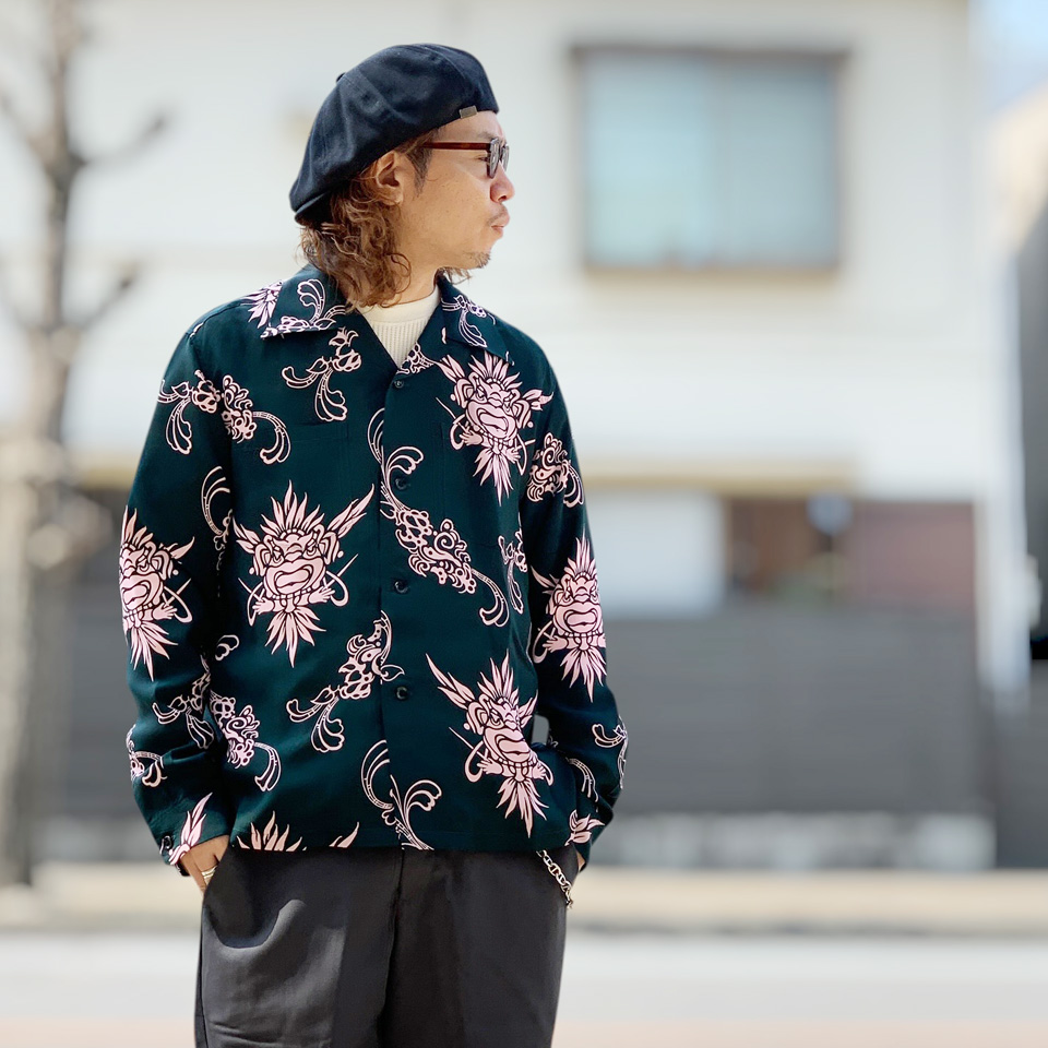 毎*！様 RADIALL アロハシャツ 黒 レーヨン100% Mサイズ SUN SURF サンサーフ アロハシャツ ハワイアンシャツ HAWAIIAN RAYON L