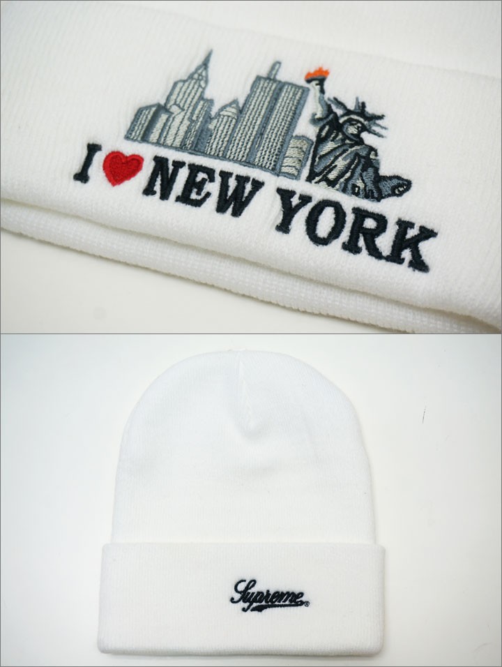 SUPREME シュプリーム ニットキャップ I LOVE NY BEANIE ホワイト 白 WHITE