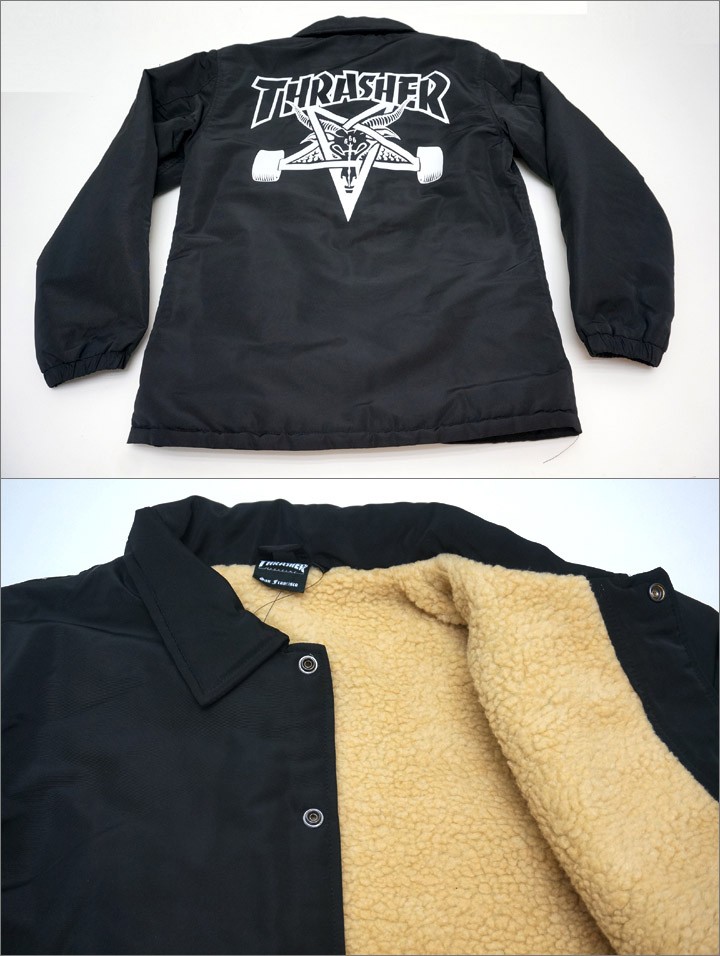 THRASHER 送料無料 スラッシャー コーチジャケット ボア付き