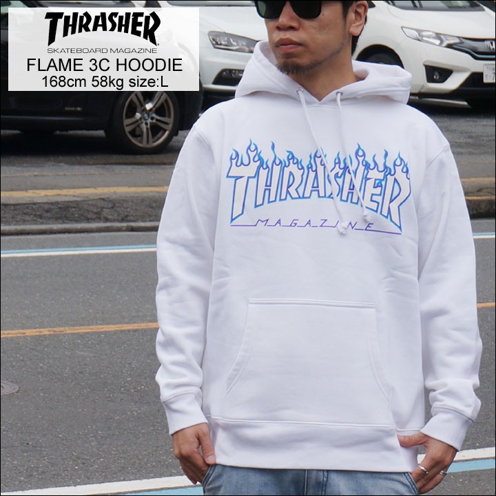 THRASHER スラッシャー パーカー FLAME LOGO 3C HOODIE ホワイト 白 WHITE フレイムロゴ スウェット トレーナー :  thrasher1706wht : Mr-vibes - 通販 - Yahoo!ショッピング