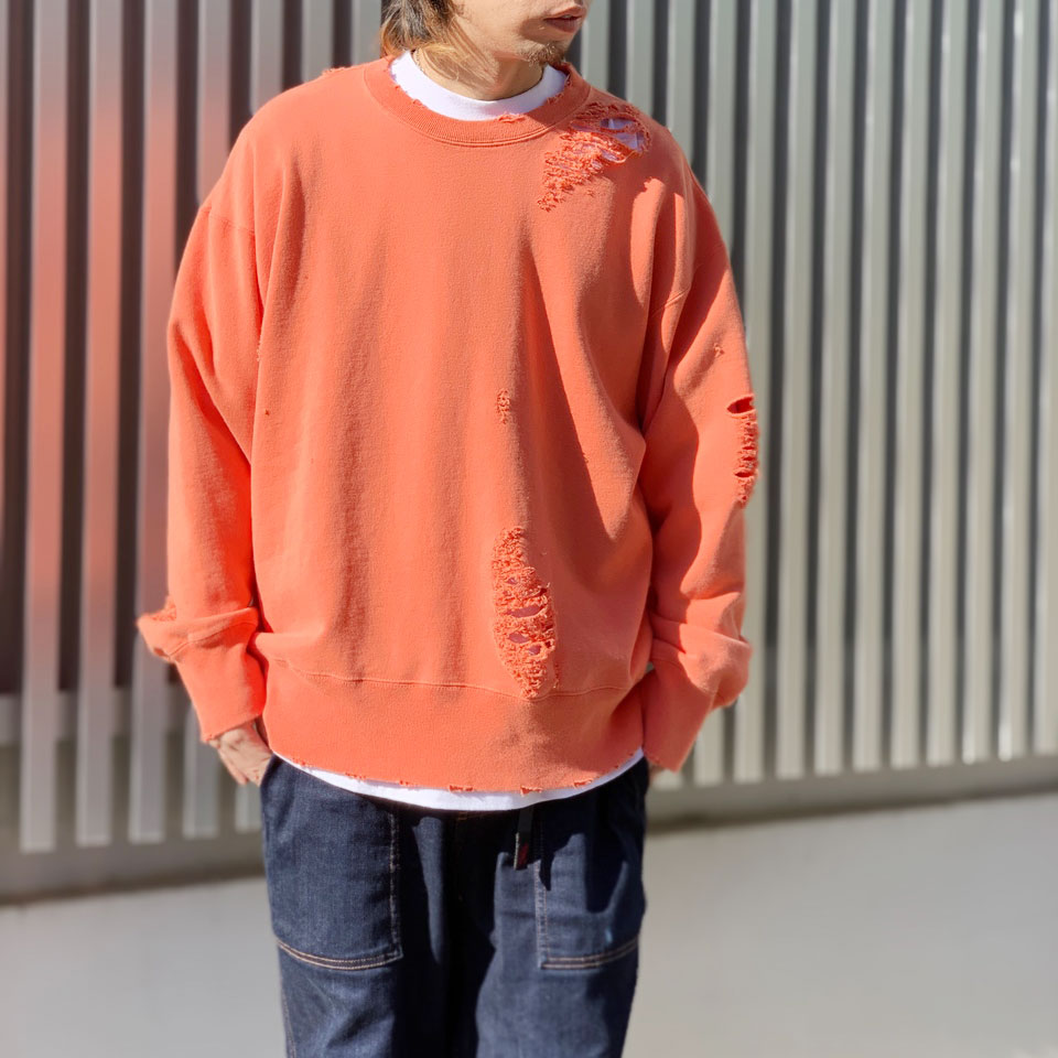 全2色 スリフティルック THRIFTY LOOK クルースウェット WORN-OUT CREW S...