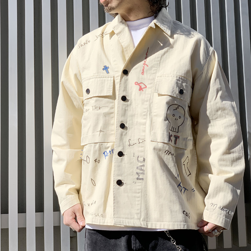 4/23値下げレア‼️TODAYFUL ステッチウールシャツジャケット アイボリー スリフティルック THRIFTY LOOK メモリアルジャケット MEMORIAL