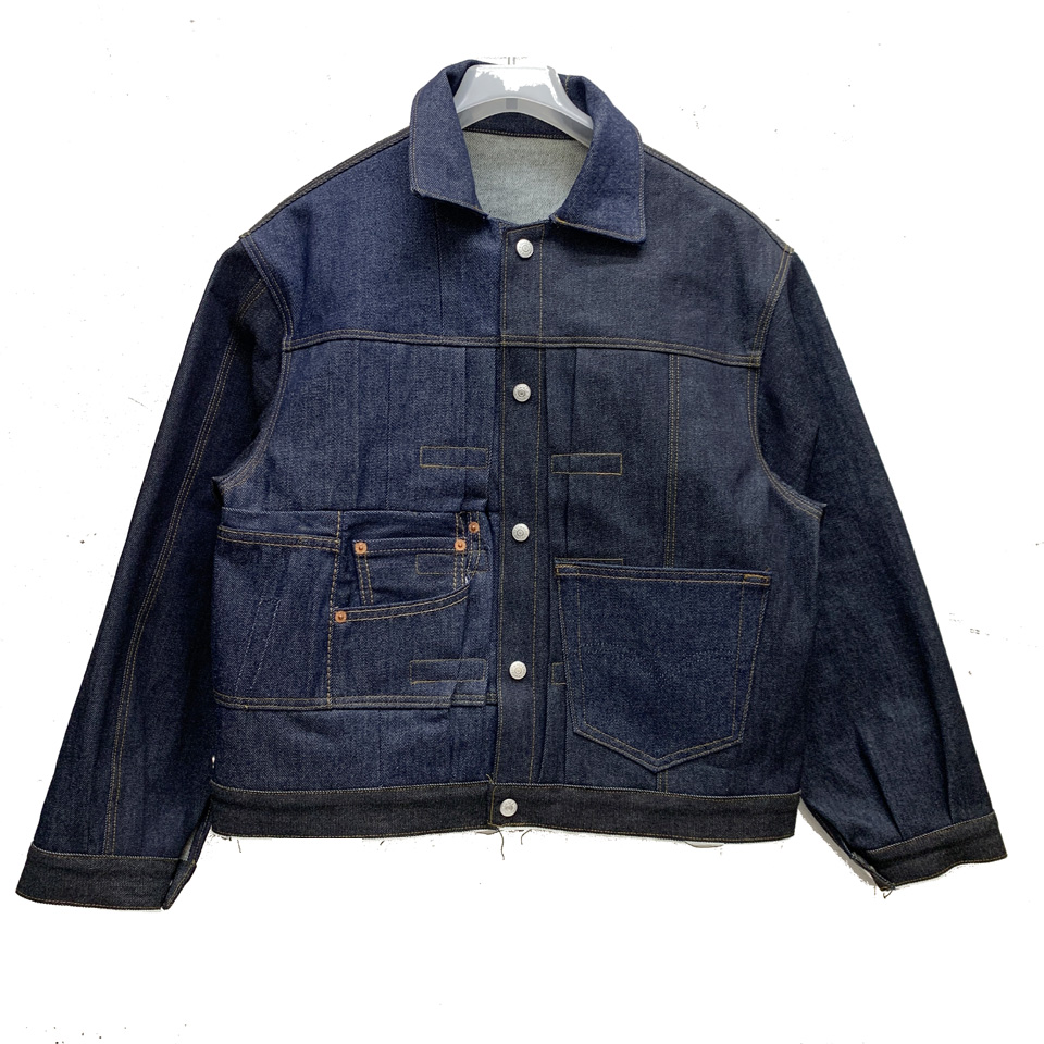 スリフティルック THRIFTY LOOK デニムジャケット DENIM REMAKE PLEATS