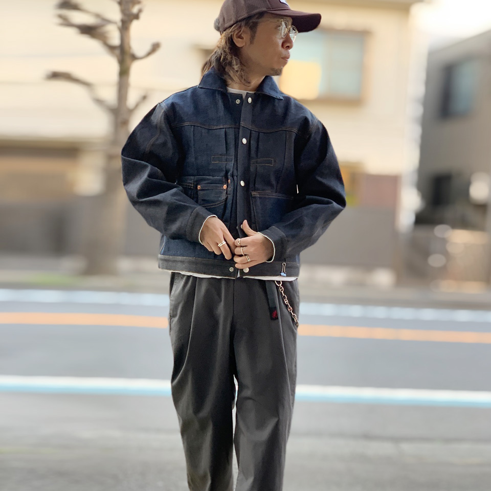 スリフティルック THRIFTY LOOK デニムジャケット DENIM REMAKE PLEATS