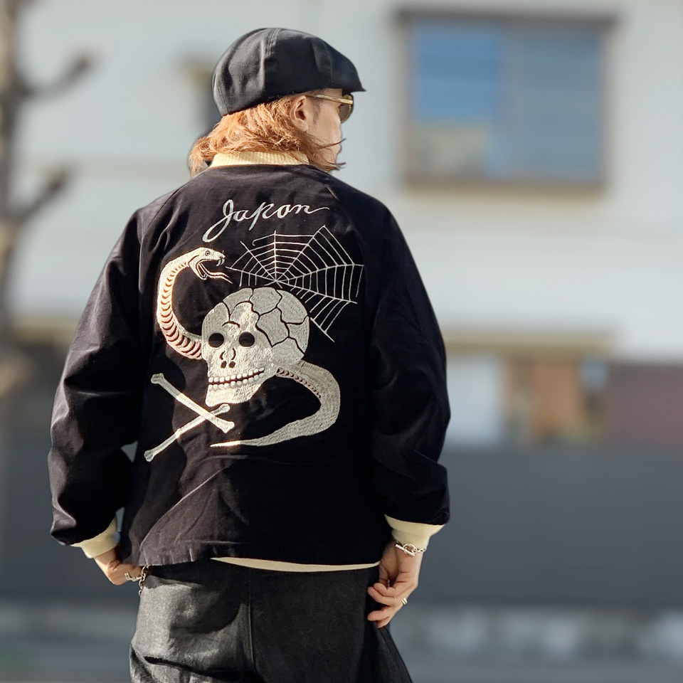 スリフティルック THRIFTY LOOK スーベニアジャケット SNAKE & SKULL