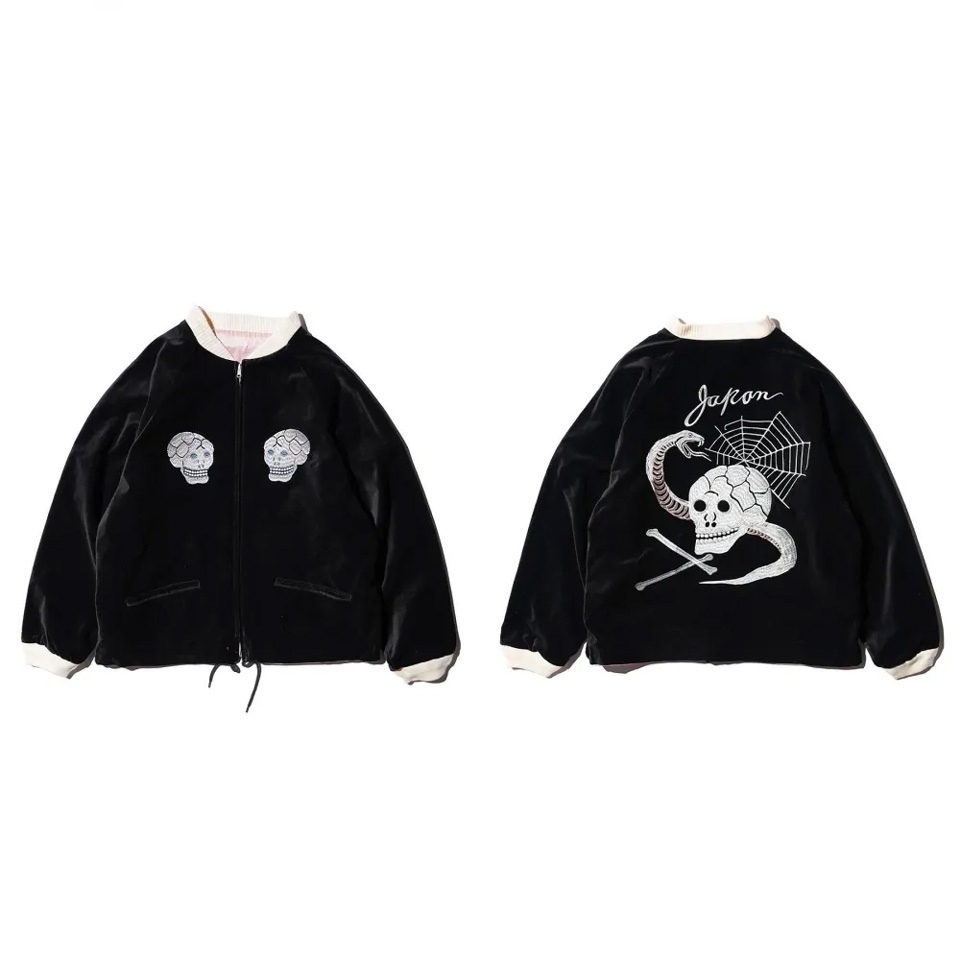 スリフティルック THRIFTY LOOK スーベニアジャケット SNAKE & SKULL