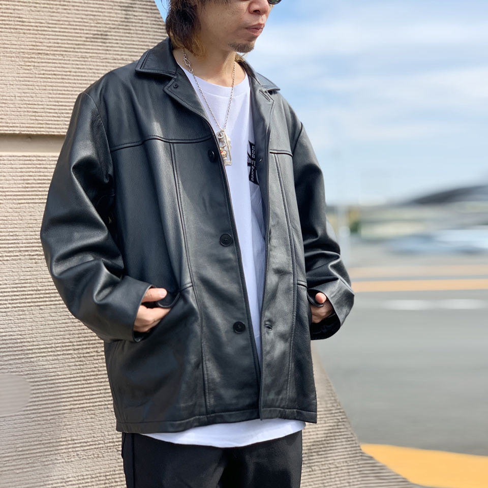 タウンクラフト TOWNCRAFT レザージャケット LEATHER BPP CAR COAT カーコート レザーコート ブラック 黒 BLACK