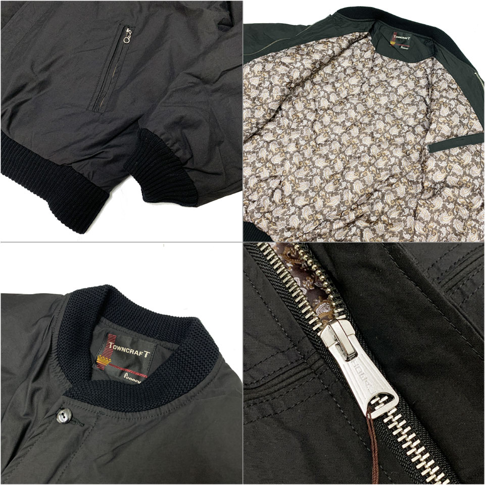 美品 TOWN CRAFT ダービージャケット ブラック ペイズリー M TOWNCRAFT/タウンクラフト DERBY JACKET NC WEATHER/ダービー