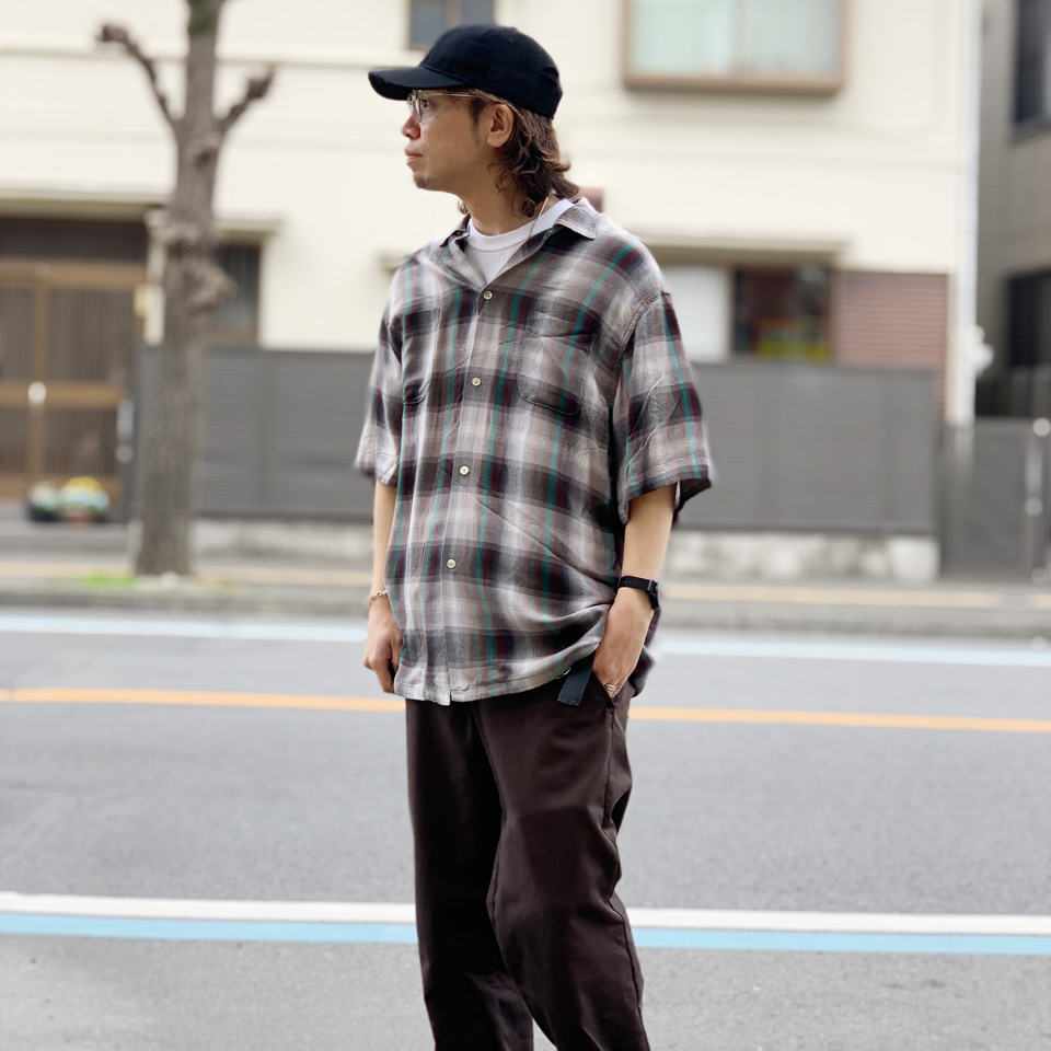 60s Sport Wear ombre check オンブレチェックギャバジン CALTOP USA製 Ombre Check L/S Shirt (キャルトップ オンブレ