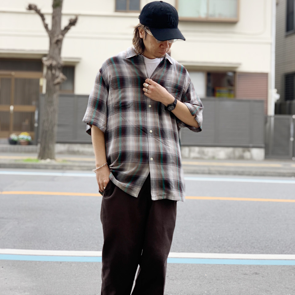 60s 70s vintage Towncraft レーヨン チェックシャツ TOWNCRAFT 全2色 タウンクラフト オンブレチェックシャツ