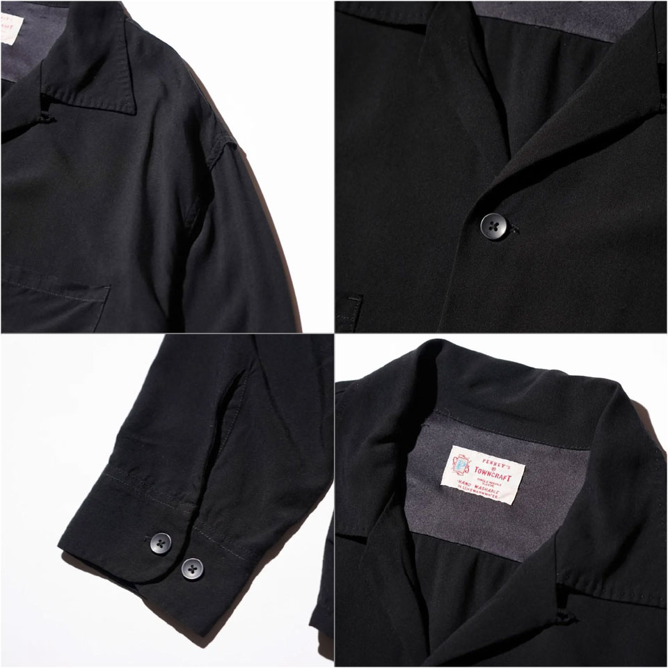 TOWNCRAFT（タウンクラフト） レーヨンシャツ 50S BLACK LOOP COLLAaR