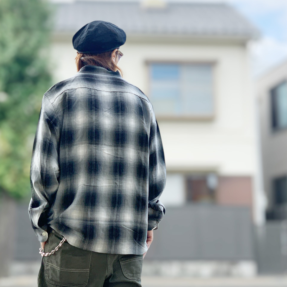 TOWNCRAFT ブラックホワイト オンブレチェックシャツ 60s TOWNCRAFT ブラック・ホワイト オンブレチェックシャツ 60s TOWN CRAFT