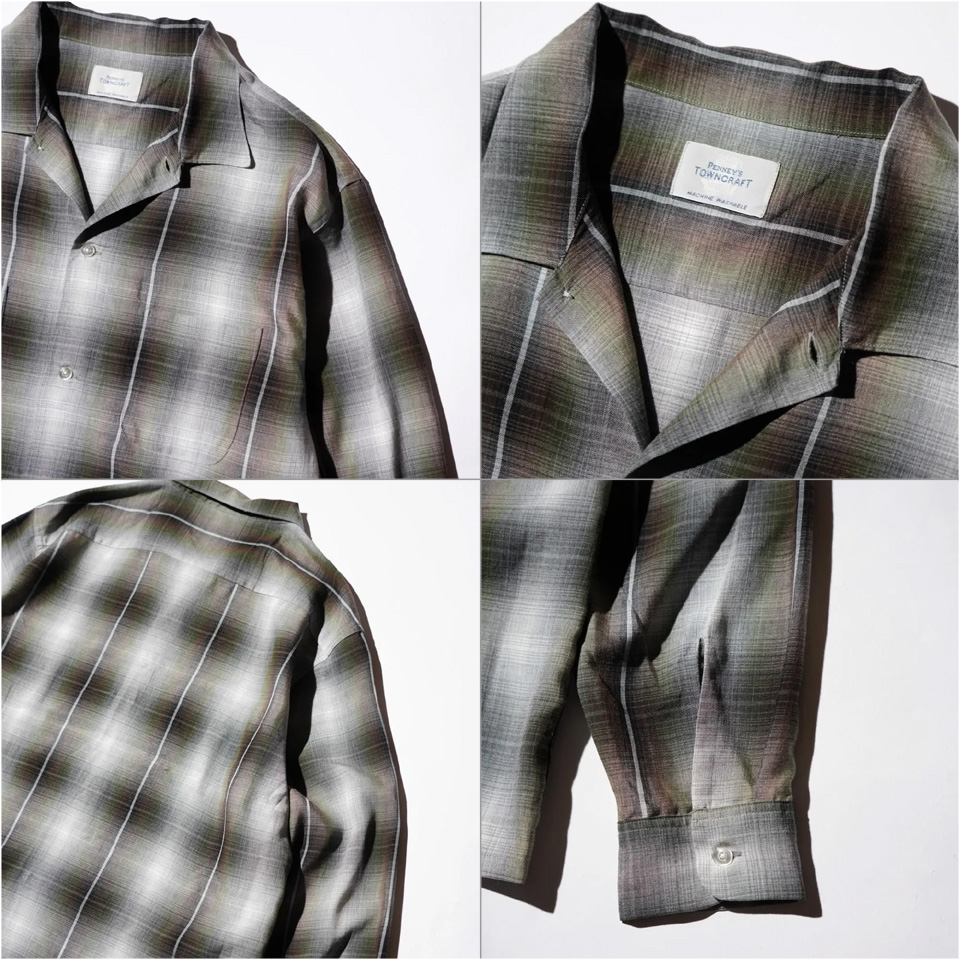 TOWNCRAFT（タウンクラフト） 全2色 オンブレチェックシャツ シャドウ