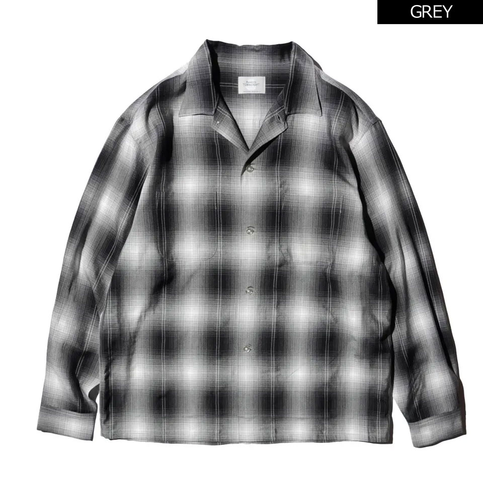 TOWNCRAFT（タウンクラフト） 全2色 オンブレチェックシャツ シャドウ