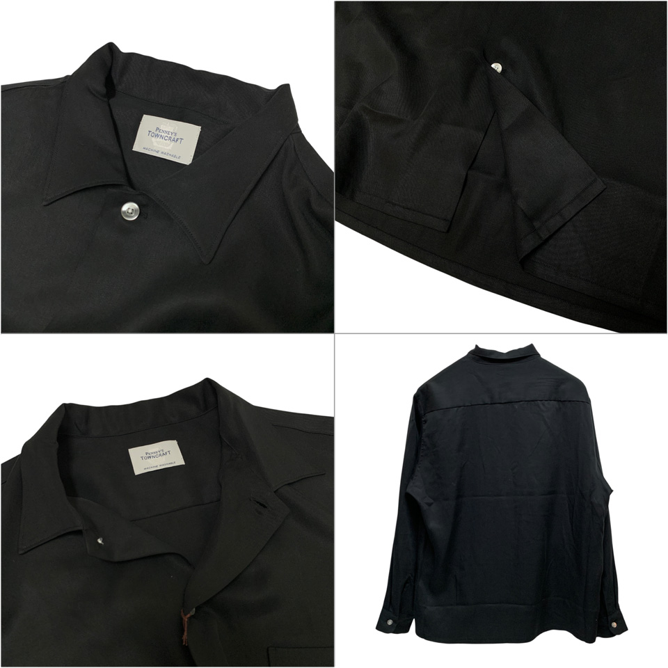 TOWNCRAFT（タウンクラフト） 長袖シャツ 60S BLACK SOLID SHIRT MADE