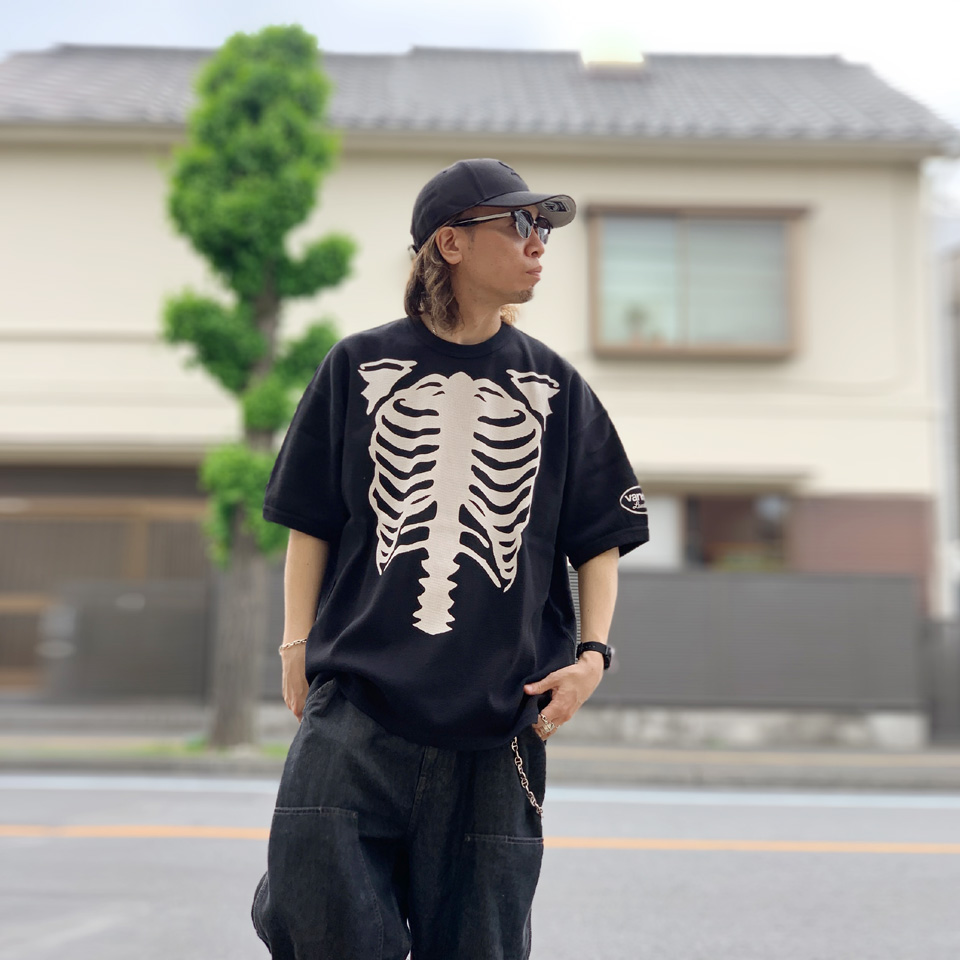 バンソン VANSON Tシャツ BONE PIGMENT DYED S/S Tee 半袖 ピグメント ブラック 黒 BLACK RZV-2501 | VANSON | 01