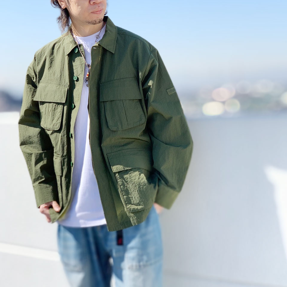 ワイルドシングス WILD THINGS ナイロンジャケット BDUジャケット GRAINRIP BDU JACKET ミリタリージャケット WT23018SK オリーブ OLIVE｜mr-vibes｜02