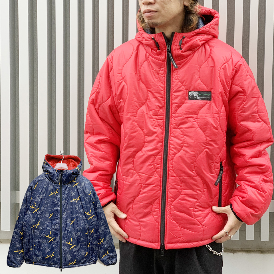 ワイルドシングス WILD THINGS リバーシブルジャケット REVERSIBLE BELAY JACKET アウター プリマロフト レッド 赤  RED ネイビー 紺 NAVY WT24120SK