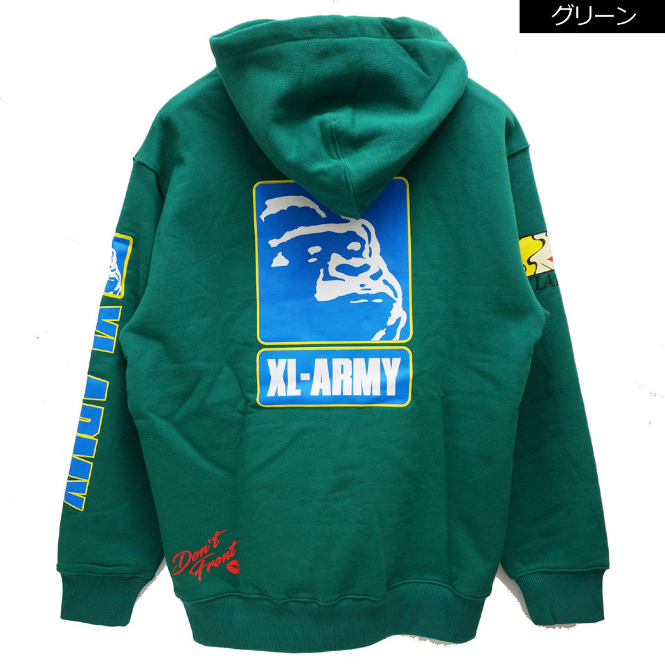 全2色 エクストララージ XLARGE パーカー XL-ARMY HOODED SWEAT