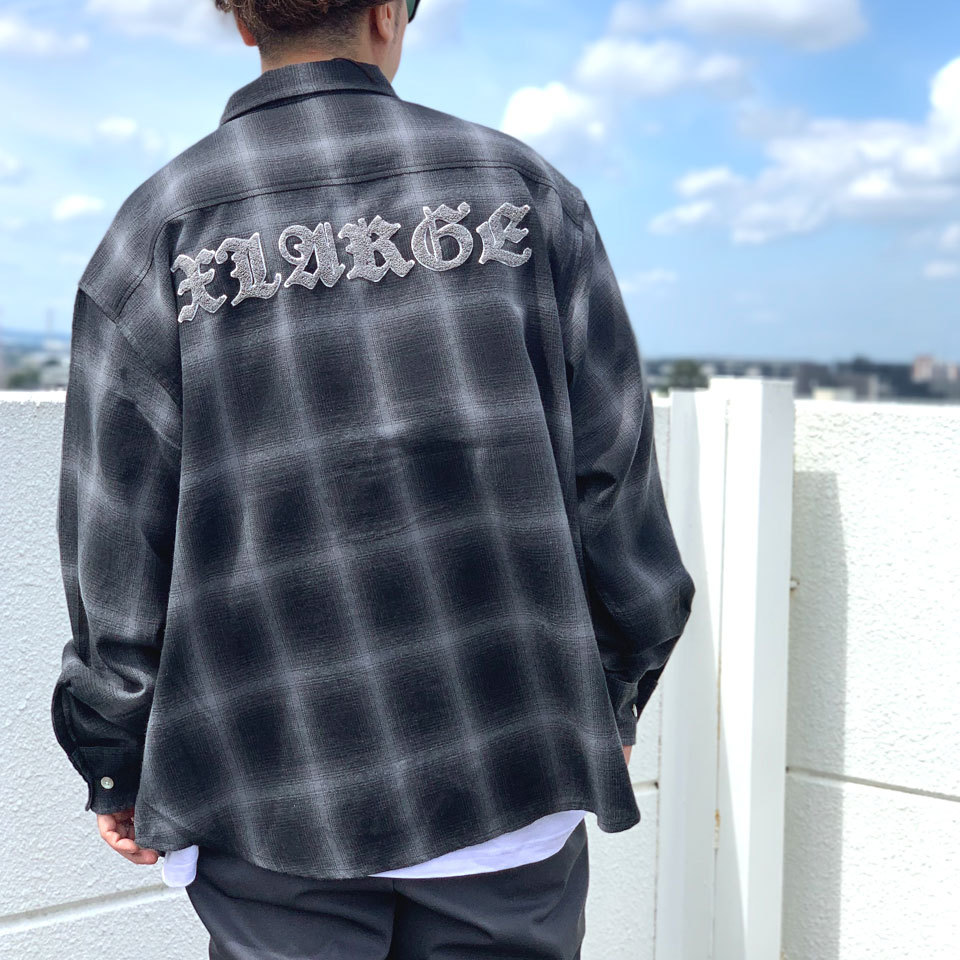 再入荷 エクストララージ XLARGE ネルシャツ PATCHED FLANNEL SHIRT チェックシャツ ブラック 黒 ブラウン BROWN