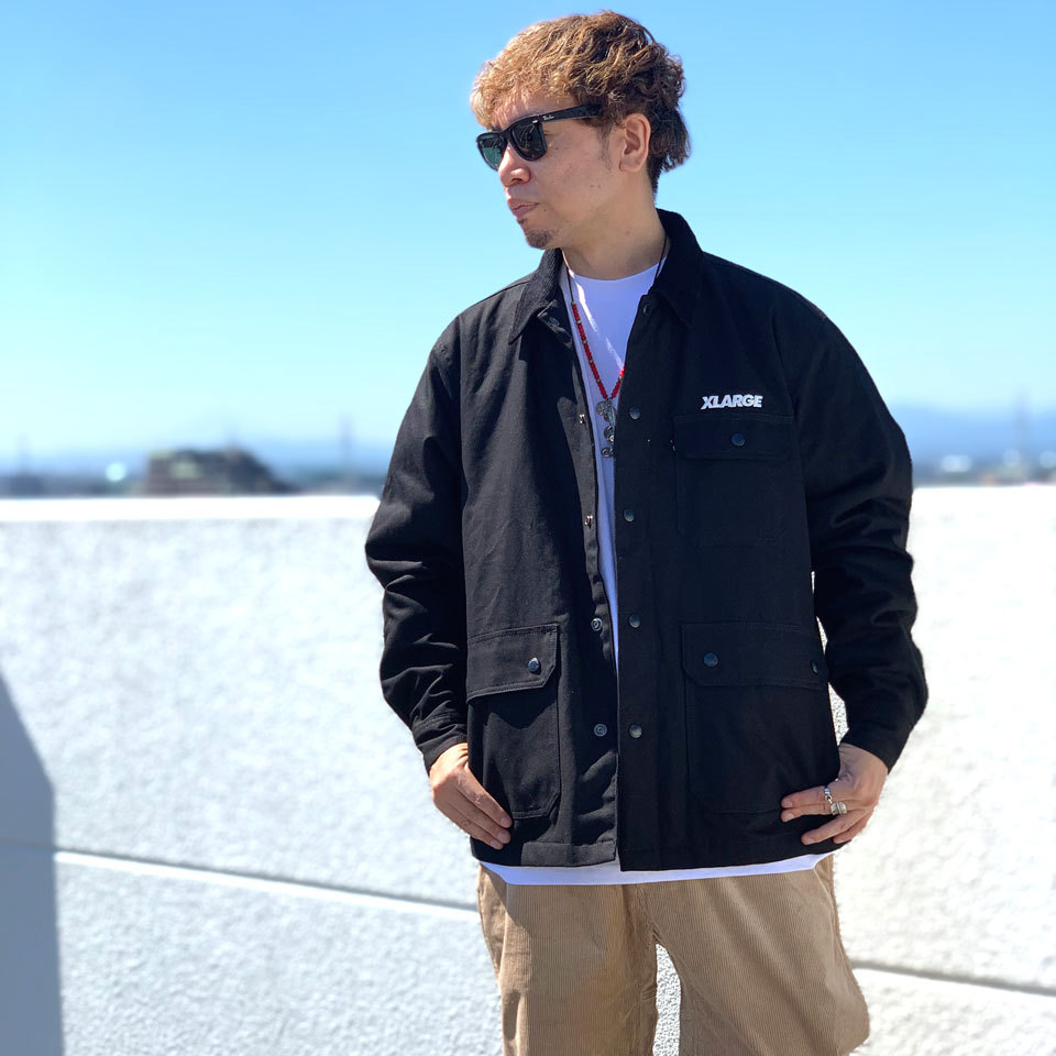 全2色 エクストララージ XLARGE ワークジャケット OG WORK JACKET 定番ロゴ アウター ブラック オフホワイト 黒 BLACK 白  WHITE