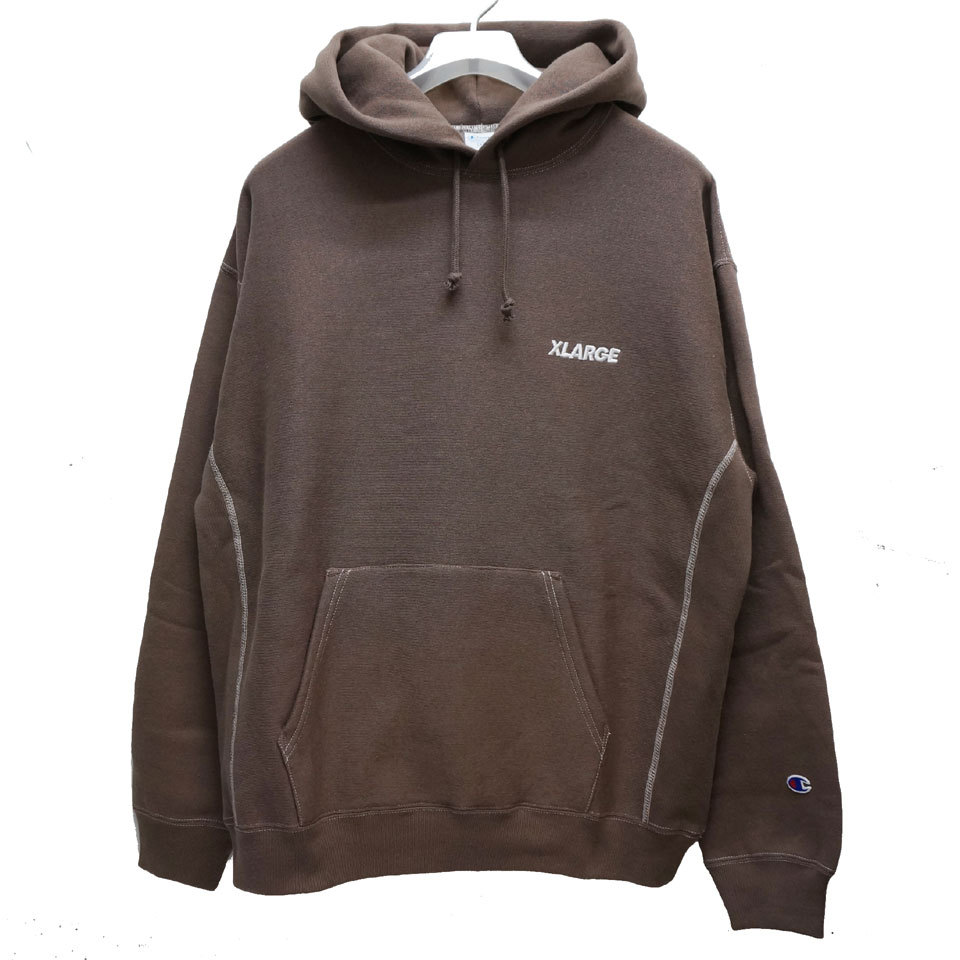 エクストララージ XLARGE パーカー フーディー リバースウィーブ XLARGE×CHAMPION REVERSE WEAVE OVERDYE  HOODED SWEAT チャンピオン ブラウン 茶色 BROWN