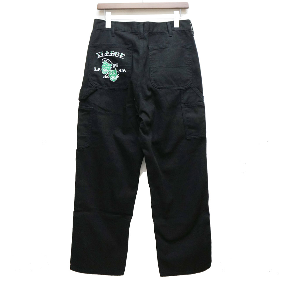 エクストララージ XLARGE ペインターパンツ ダブルニー TWO FACE PAINTER PANTS ブラック 黒 BLACK  101222031002