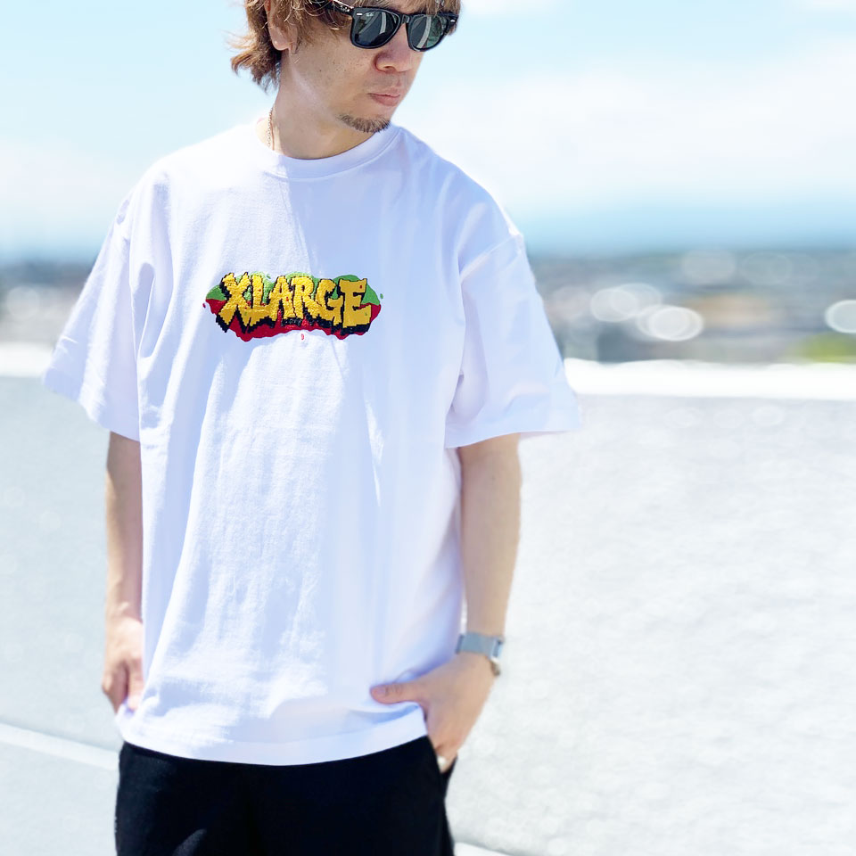 全3色 エクストララージ XLARGE Tシャツ GRAFFITI LOGO S/S TEE 半袖 グラフィティ 刺繍 ホワイト 白 WHITE  ブラック 黒 BLACK オレンジ ORANGE 101222011051