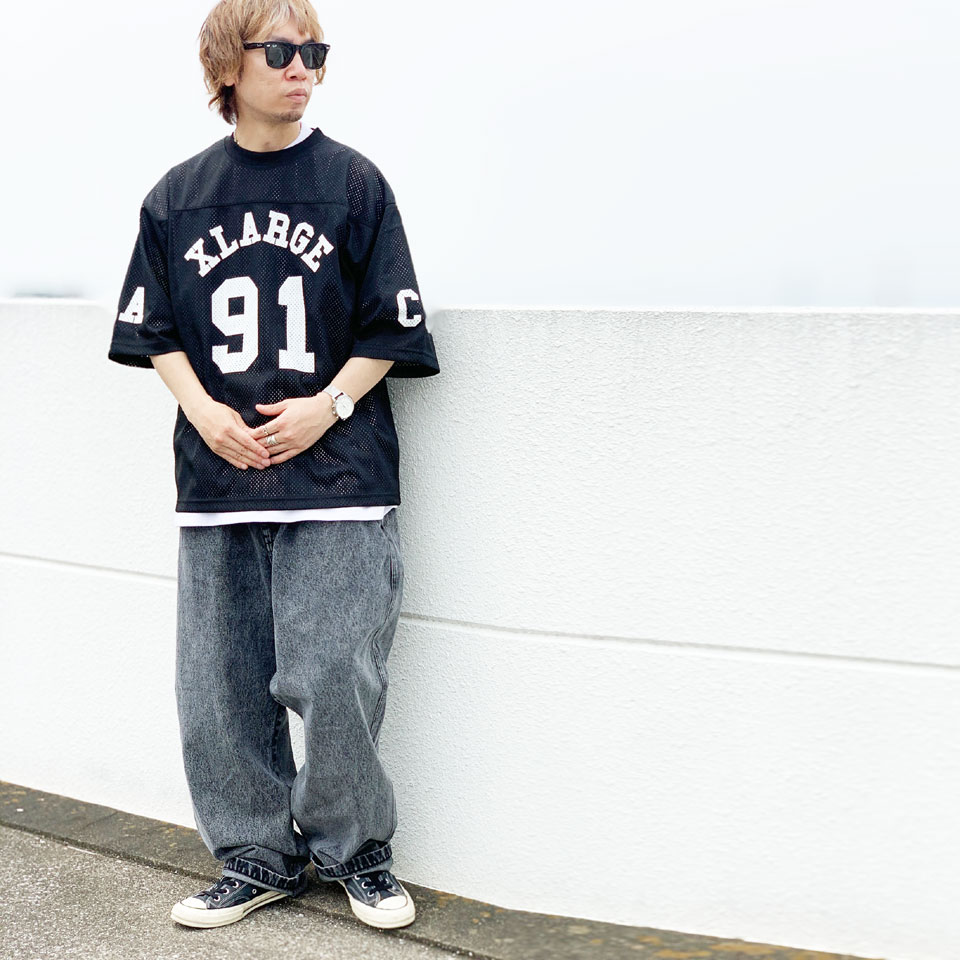 XLARGE フットボールトレーナー L ブラック mr-vibes_xlarge2532