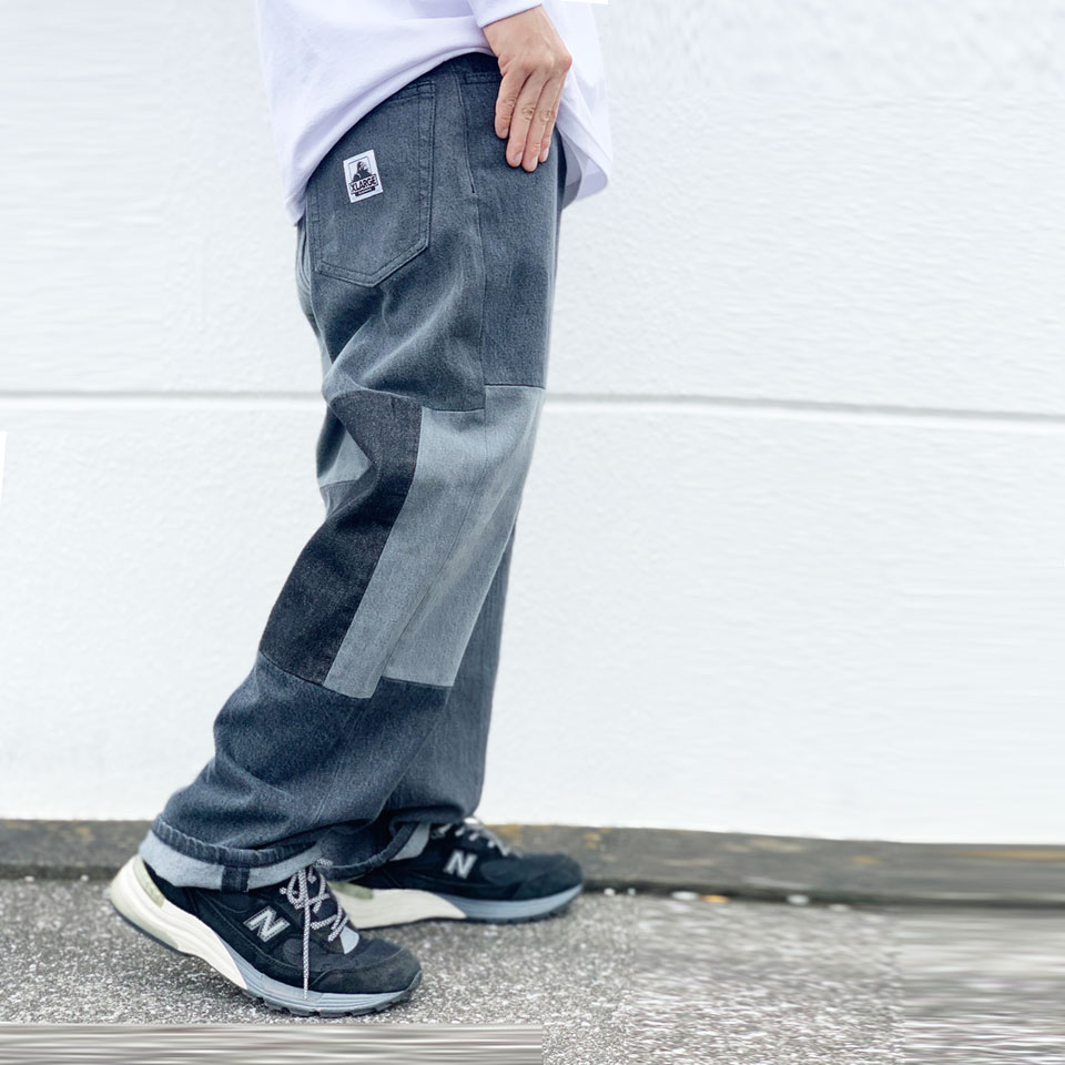 エクストララージ XLARGE デニムパンツ パッチワークデニム PATCHWORK DENIM PANTS ブラックデニム ブラック 黒 BLACK  セットアップ 101223031009