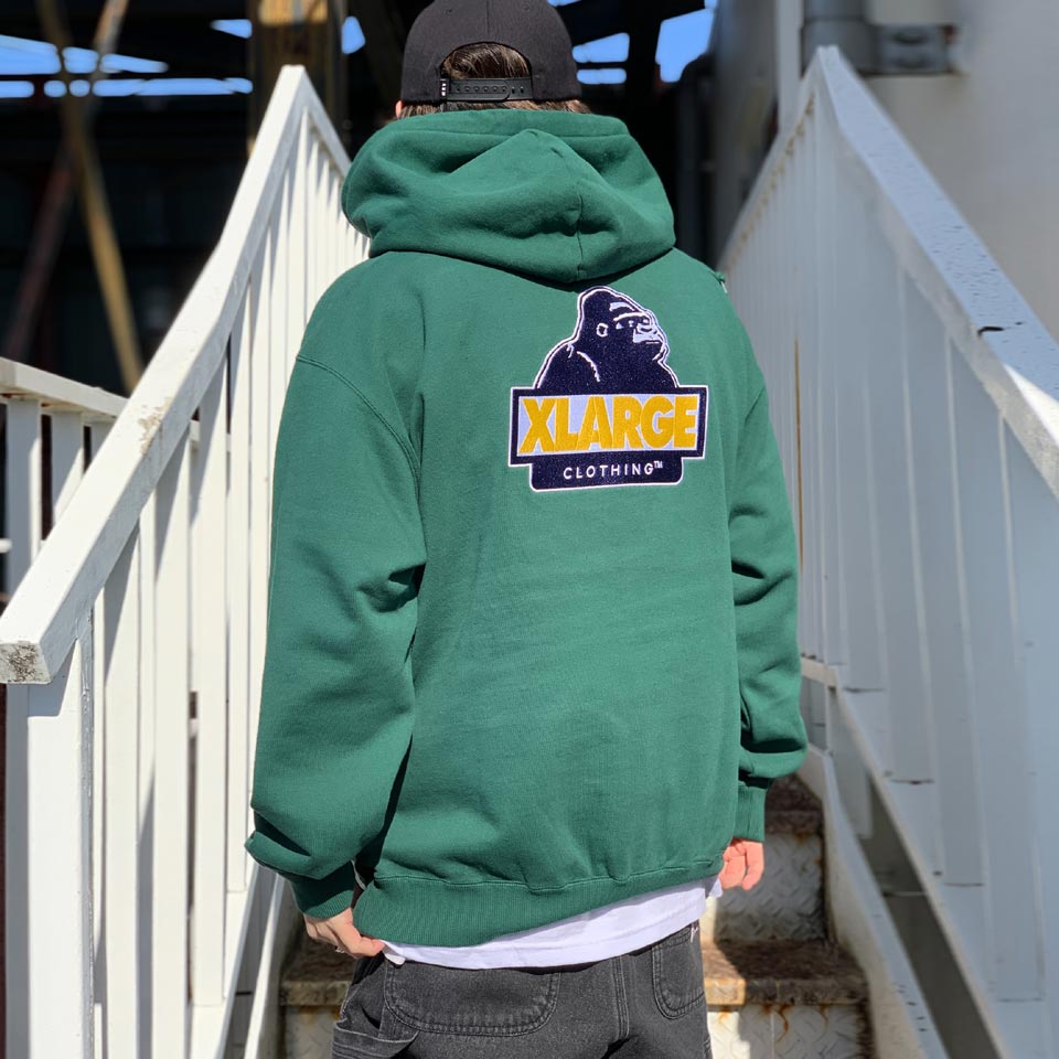 全3色 エクストララージ XLARGE パーカー SLANTED OG PULLOVER HOODED SWEAT フーディー 定番ロゴ  アッシュグレー ブラック グリーン