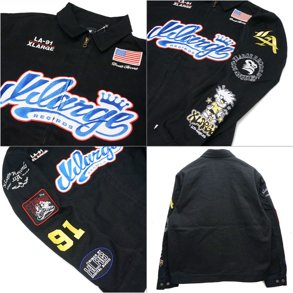 XLARGE ブラック ジャケット M XLARGE 全2色 エクストララージ ワークジャケット OVERDYED WORK