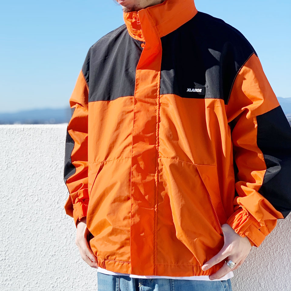 全2色 エクストララージ XLARGE ナイロンジャケット PANELED NYLON JACKET マウンテンパーカー オレンジ チャコール  ORANGE CHACOAL 101231021003