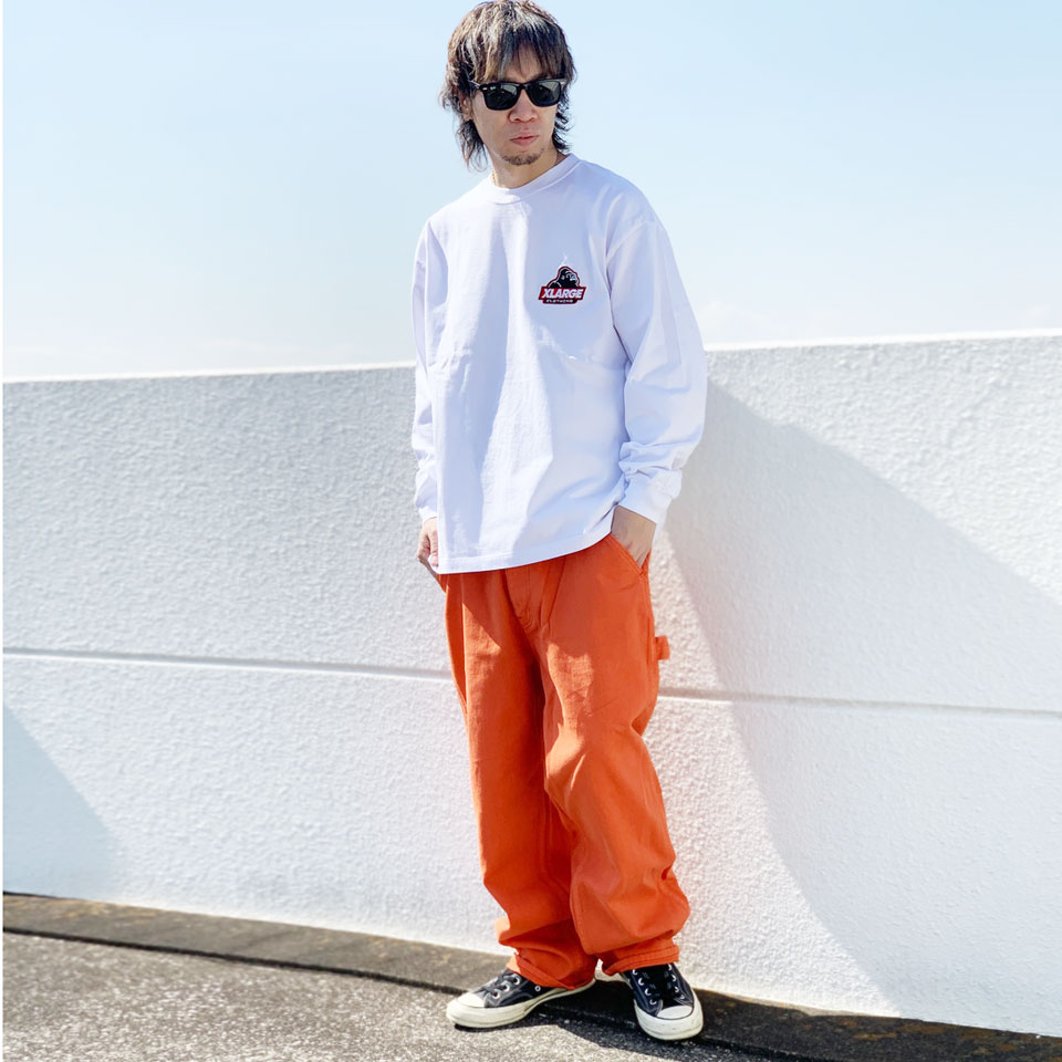 SALE セール 全2色 エクストララージ XLARGE ペインターパンツ EMBROIDERED PAINTER PANTS ワークパンツ ブルー  オレンジ BLUE ORANGE 青 カラーパンツ