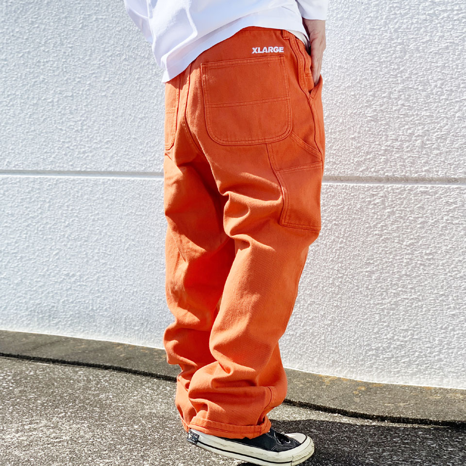 SALE セール 全2色 エクストララージ XLARGE ペインターパンツ EMBROIDERED PAINTER PANTS ワークパンツ ブルー  オレンジ BLUE ORANGE 青 カラーパンツ