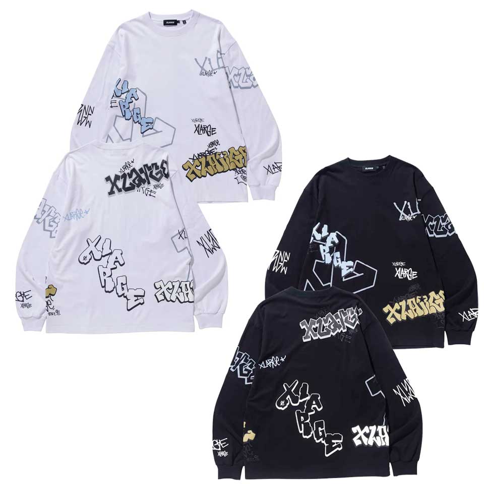XLARGE（エクストラ ラージ） 全2色 ロンT Tシャツ GRAFFITI L/S TEE
