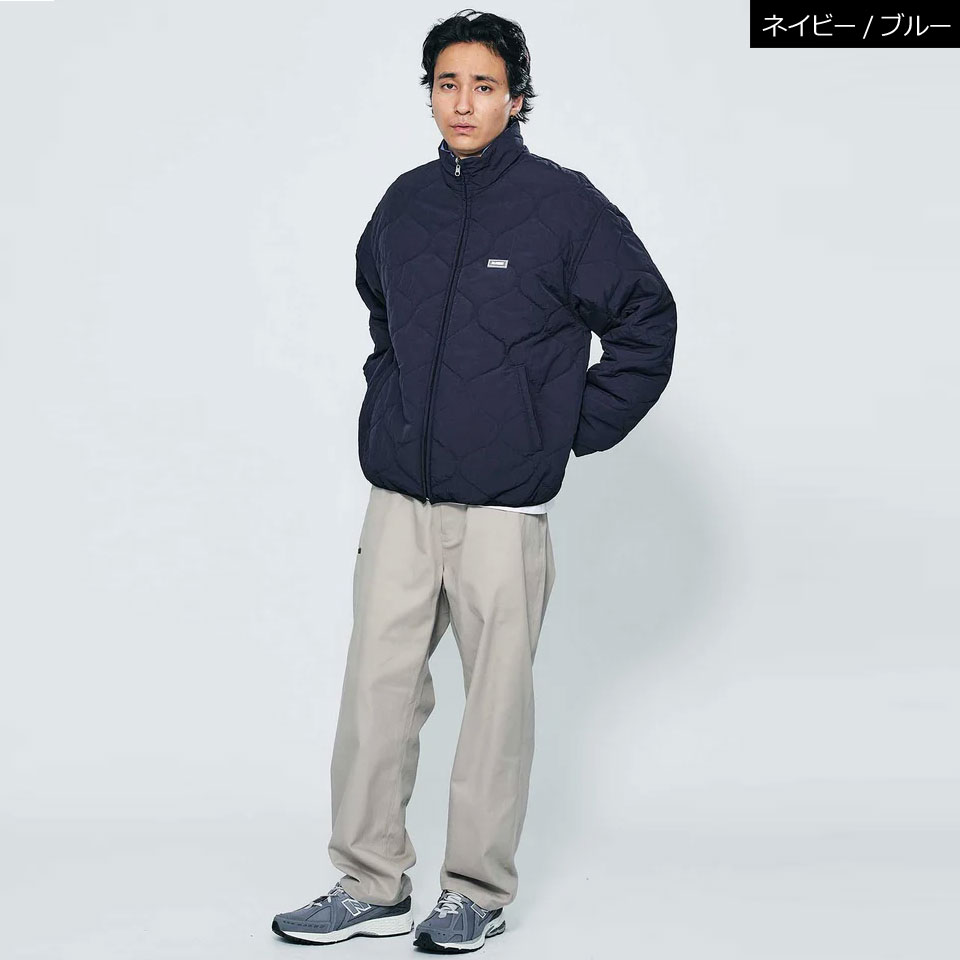 SALE セール 全2色 エクストララージ XLARGE ナイロンジャケット REVERSIBLE QUILTED JACKET リバーシブル  キルティング ブラック/グレー ネイビー/ブルー 黒 紺