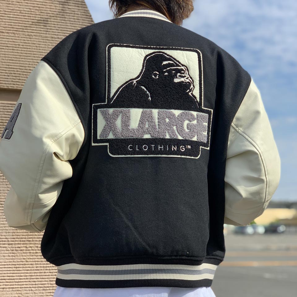 SALE セール エクストララージ XLARGE スタジャン OG LOGO VARSITY JACKET スタジアムジャケット ブラック 黒  BLACK 101234021009