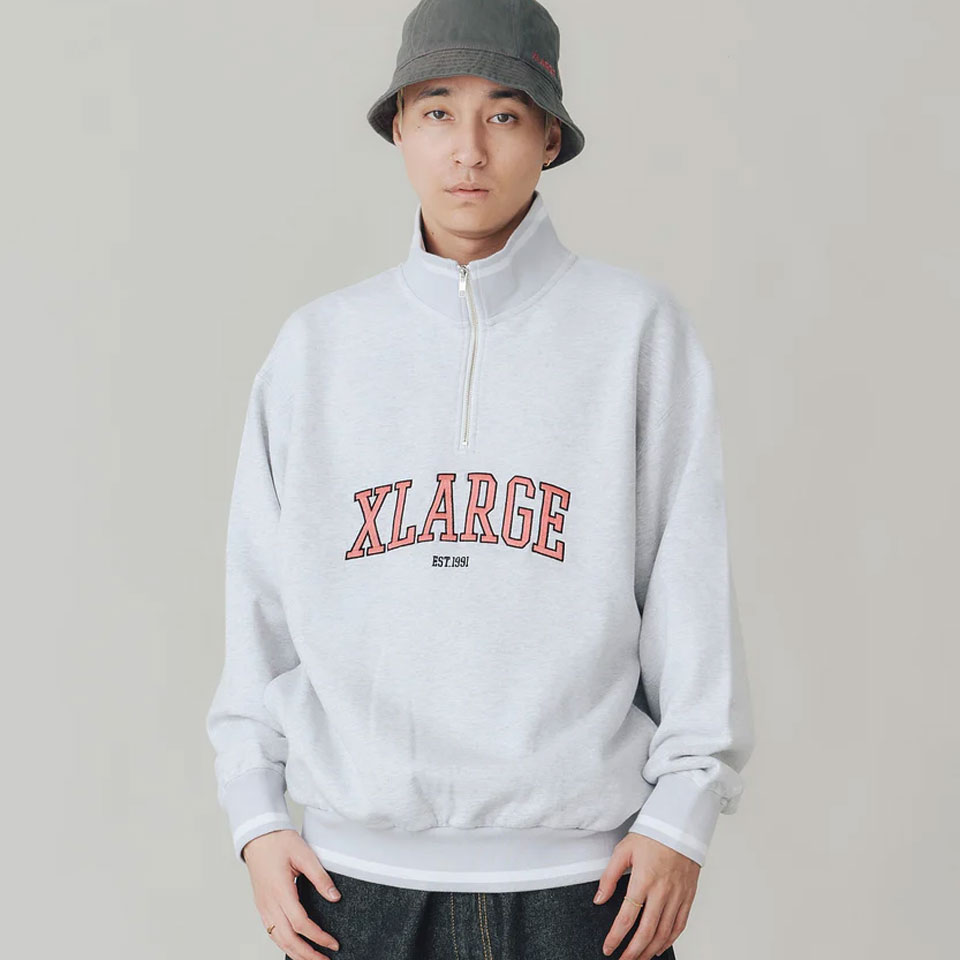 268【即完売モデル】エクストララージ　刺繍　レア　ハーフジップ　スウェット 楽天市場】xlarge ハーフジップの通販
