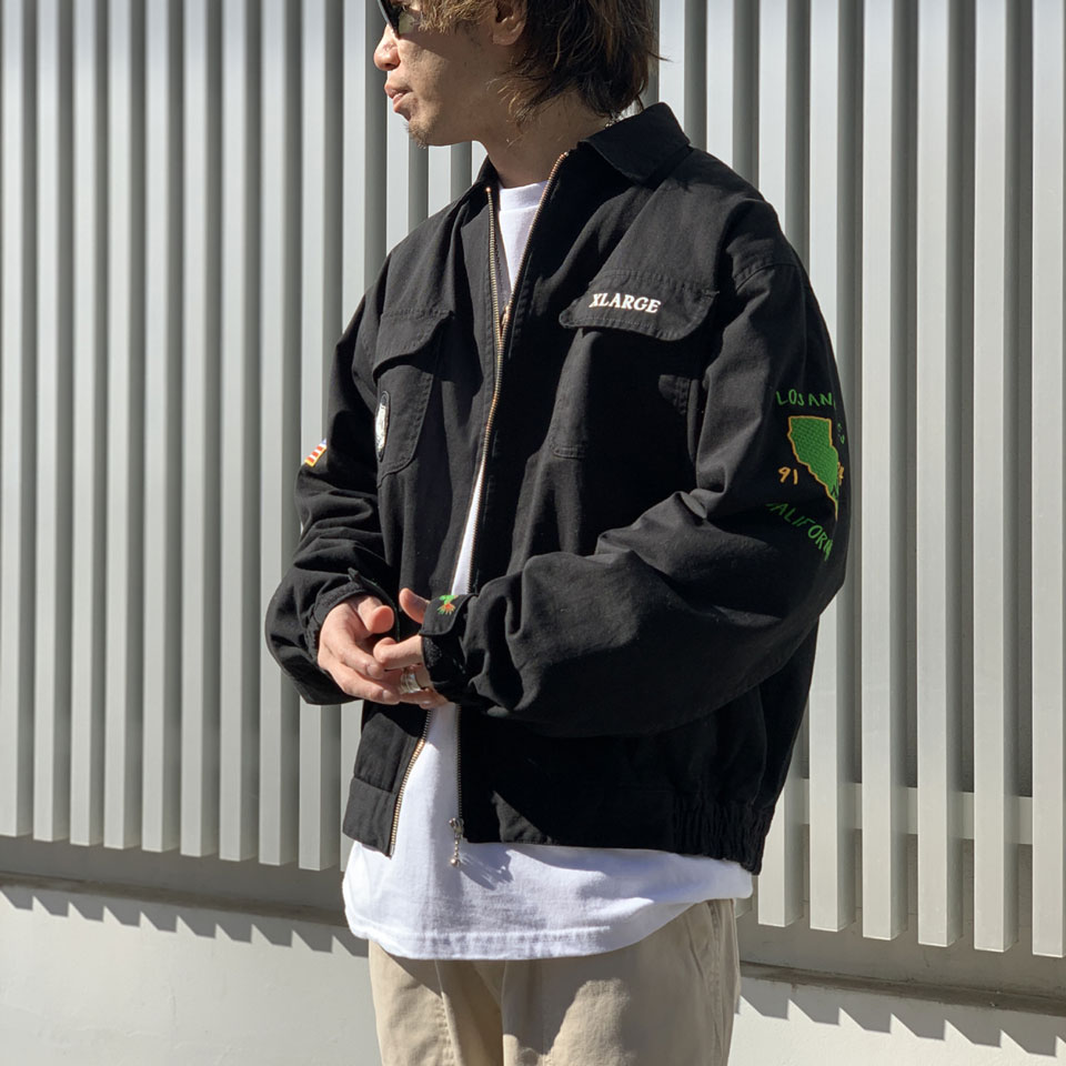 B662【希少XLサイズ】エクストララージ　刺繍ロゴ　ブルゾン　ジャケット XLARGE 全2色 エクストララージ ベトジャン TIGER EMBROIDERY
