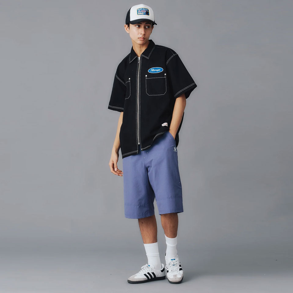XLARGE（エクストラ ラージ） 半袖ワークシャツ ZIP UP S/S WORK SHIRT