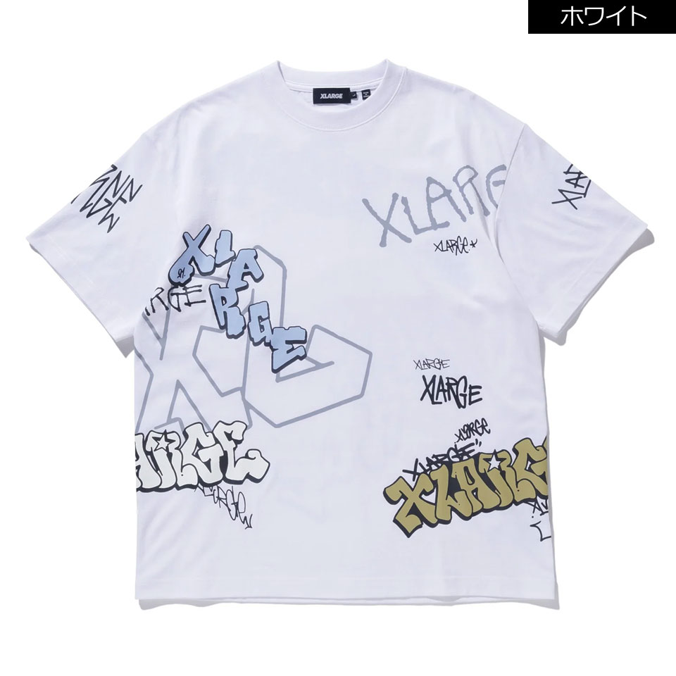 全2色 エクストララージ XLARGE Tシャツ GRAFFITI S/S TEE 半袖 ホワイト 白 WHITE ブラック 黒 BLACK 101242011060｜mr-vibes｜02