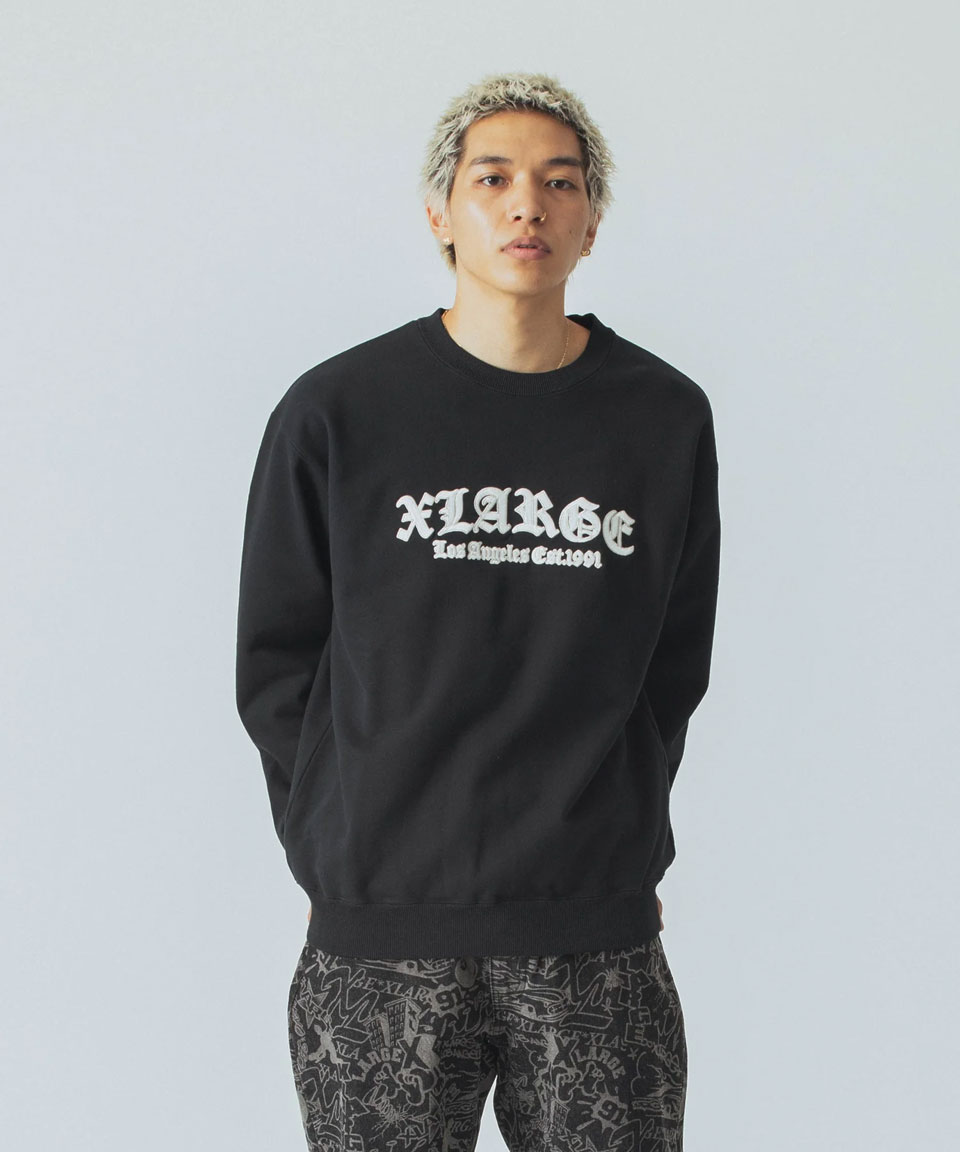 XLARGE 全2色 エクストララージ クルースウェット OLD ENGLISH