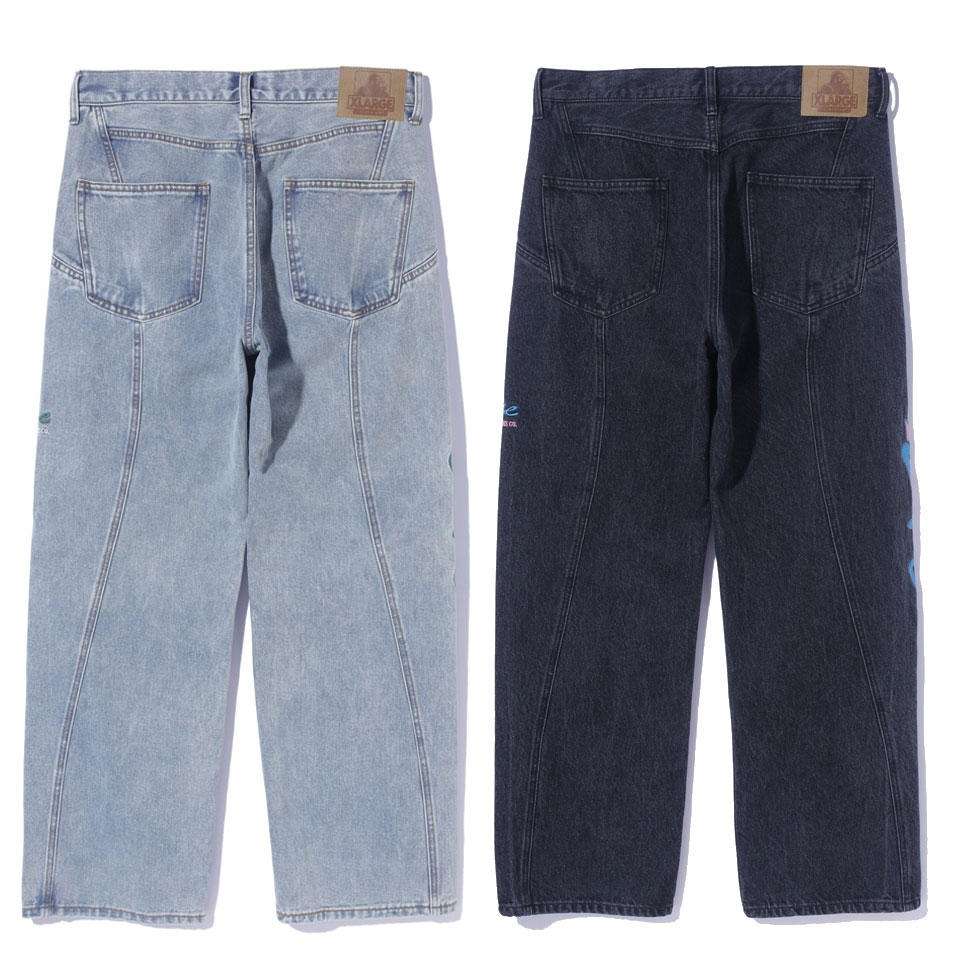 XLARGE 全2色 エクストララージ デニムパンツ SIDE CUTTING