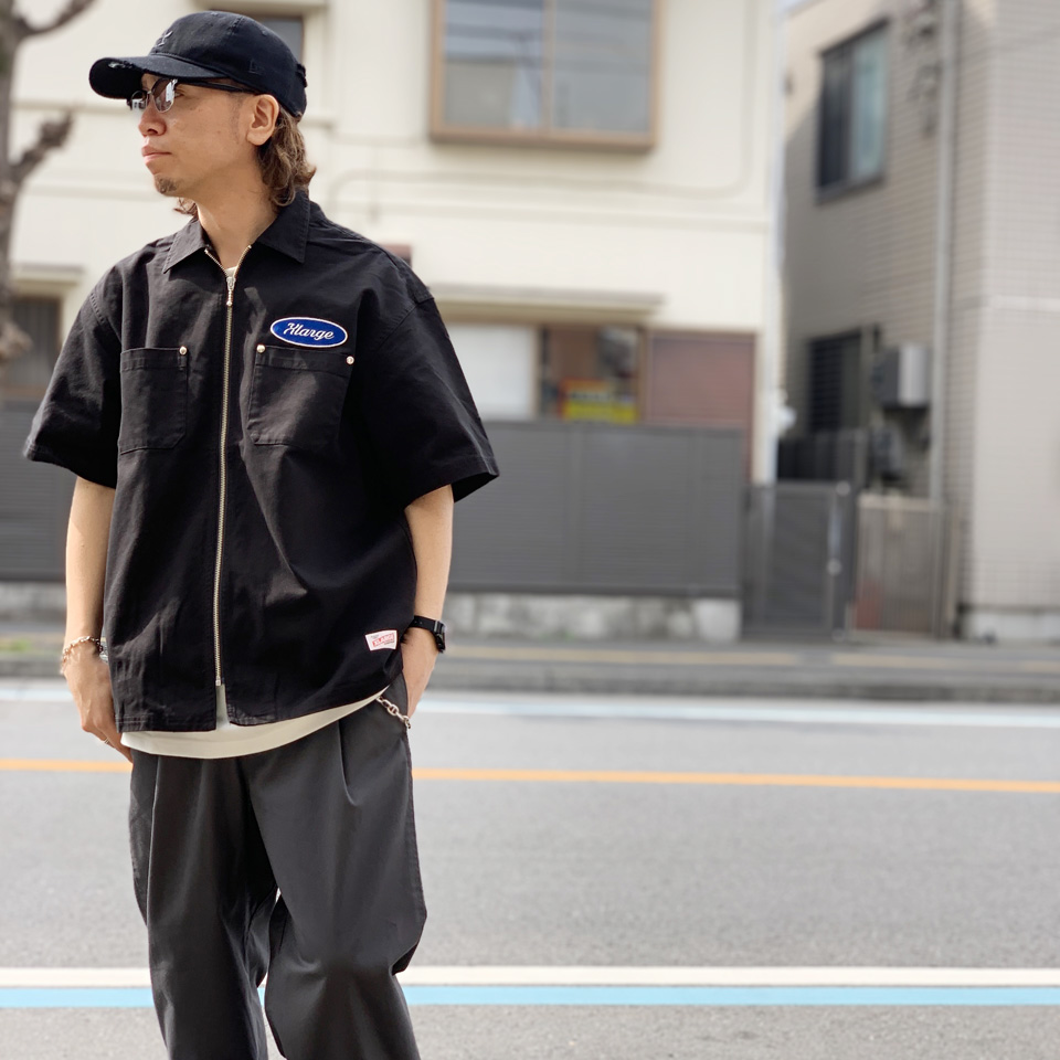 XLARGE SALE セール エクストララージ 半袖ワークシャツ ZIP UP
