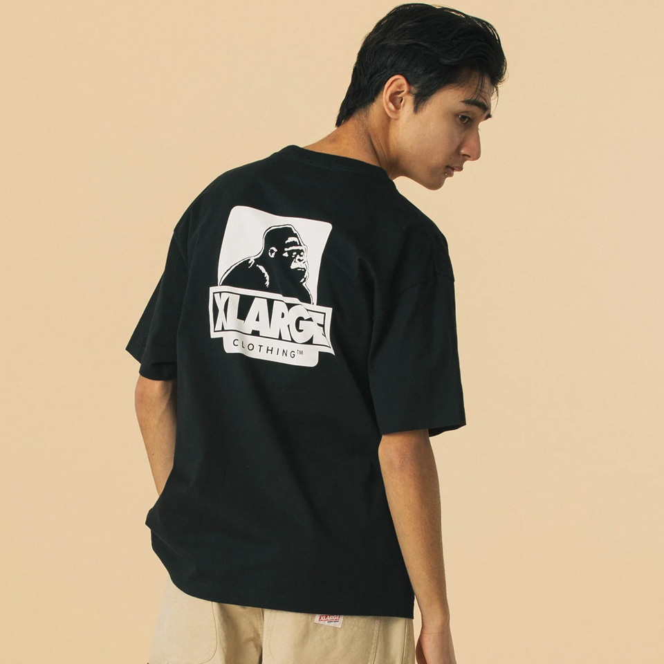 XLARGE エクストララージ Tシャツ 黒 ブラック MIXED LOGO S/S TEE（Tシャツ/カットソー）｜XLARGE（エクストラ