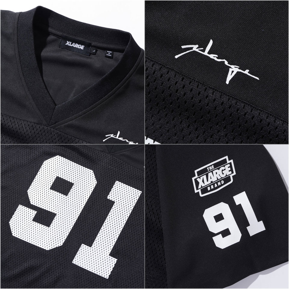XLARGE フットボールトレーナー L ブラック エクストララージ XLARGE フットボール クルーネックスウェット