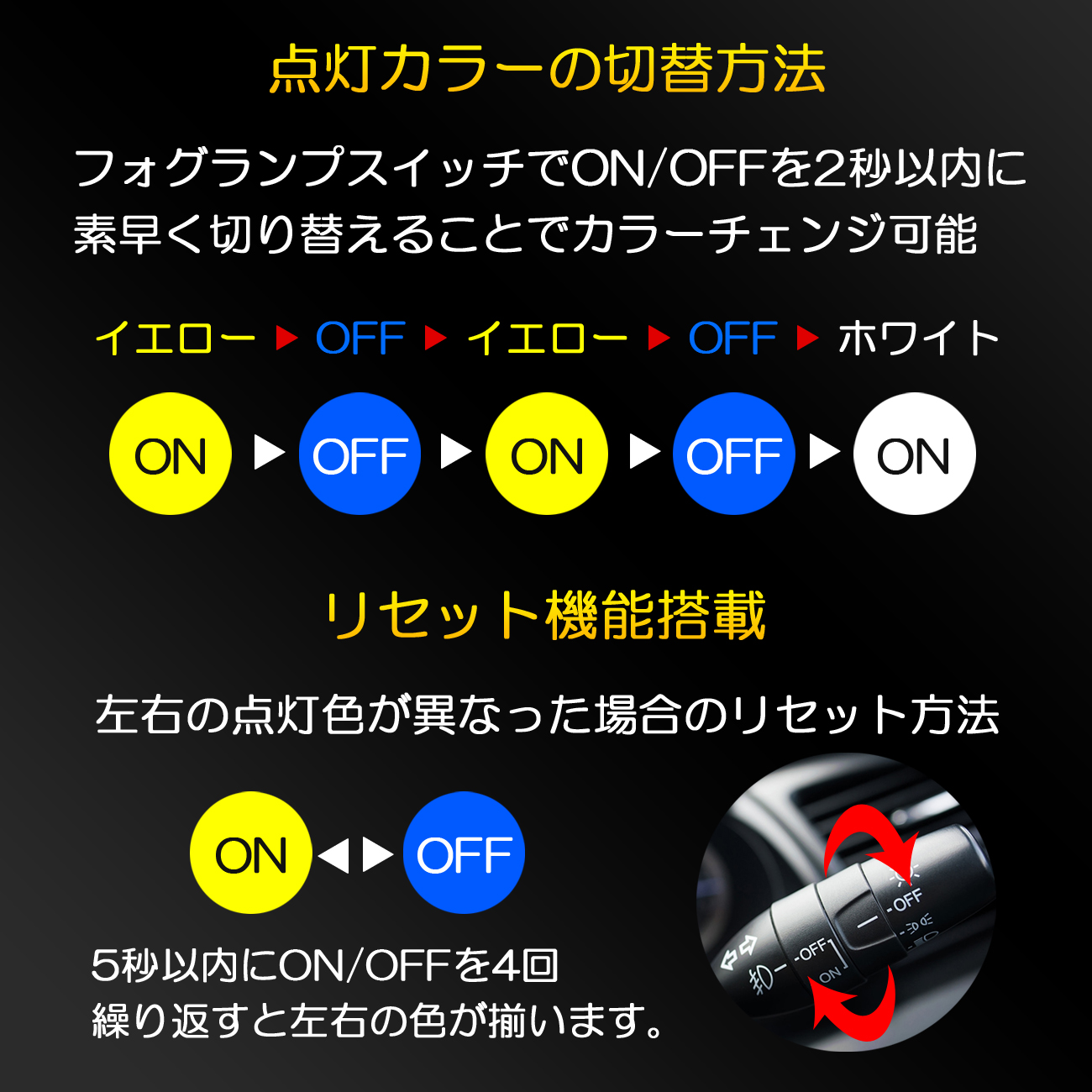 タントファンクロス LA650S 660S フォグランプ LED L1B 2色切替 爆光 トヨタ ホンダ ダイハツ スバル レクサス｜mr1｜05