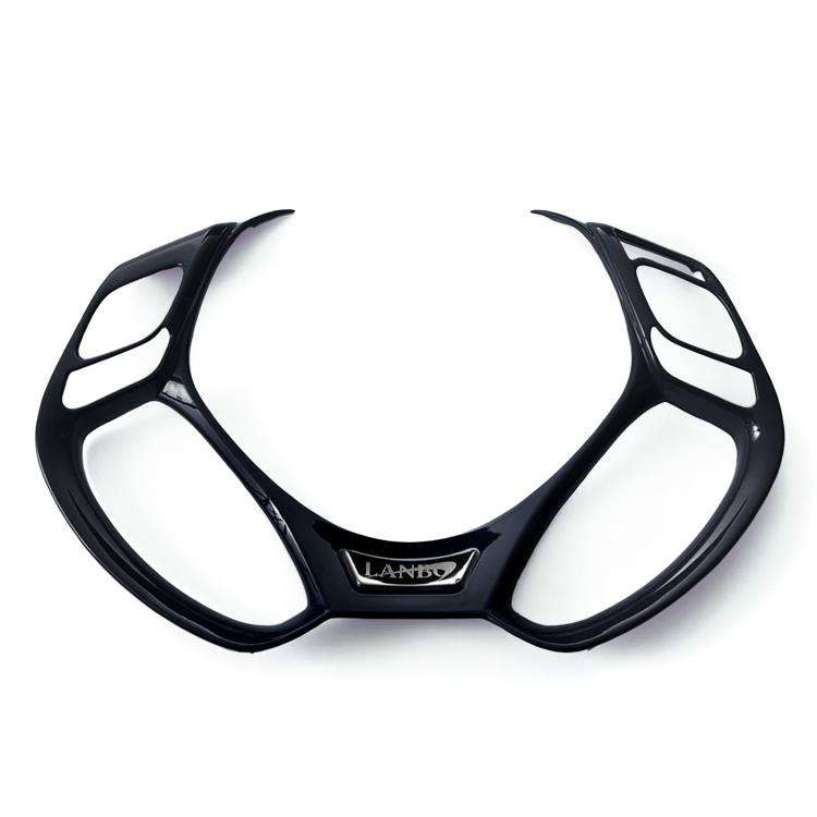C-HR CHR ステアリング リムカバー ピアノブラック カーボン調 レッド